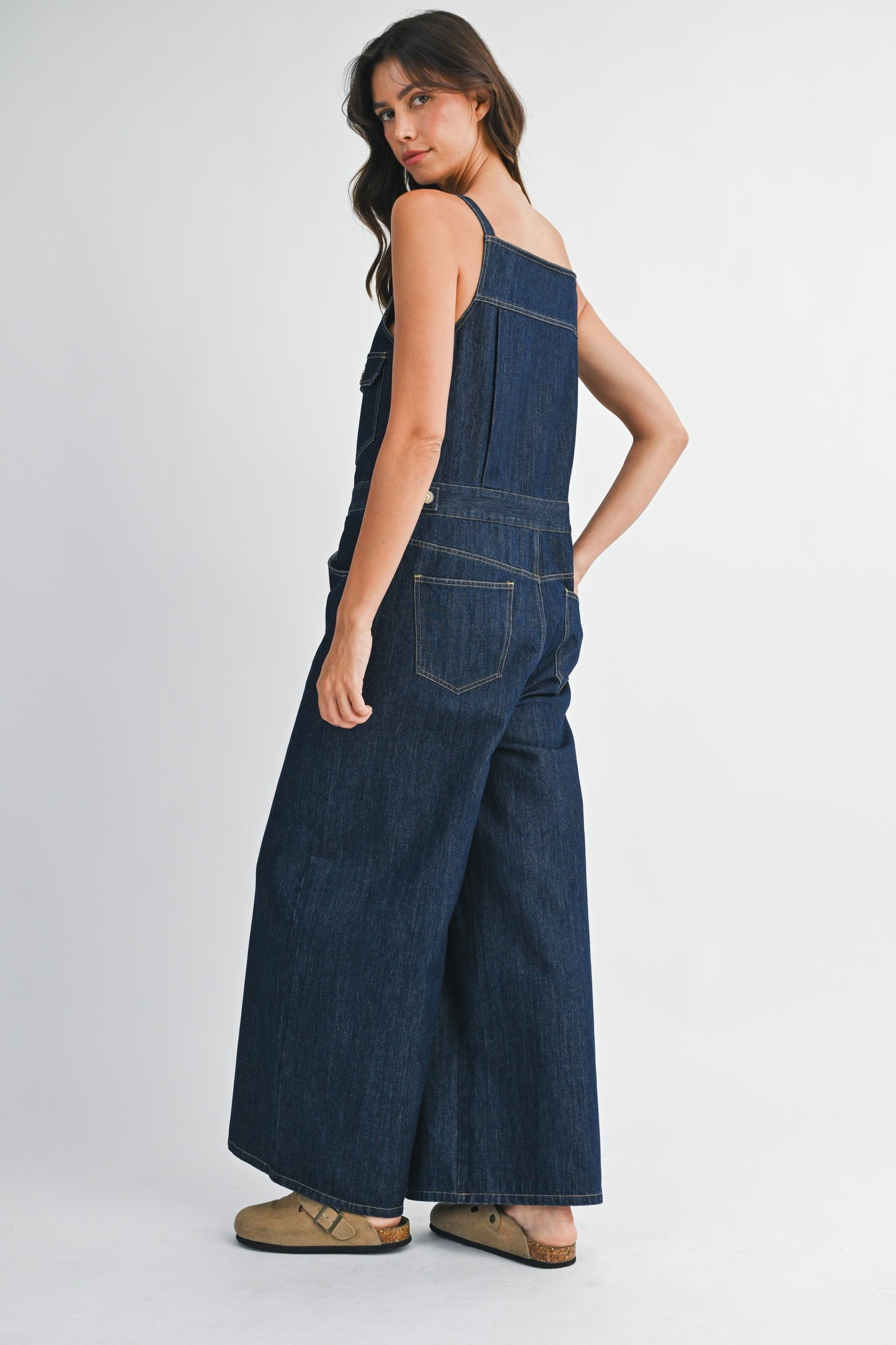 Denim Overall Wide-leg Jumpsuit