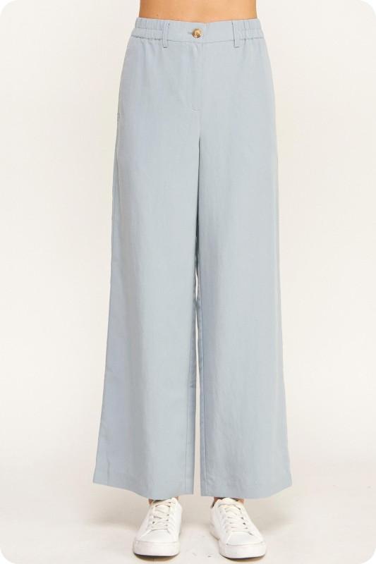 ELASTIC WAIST STRAIGHT LEG TENCEL