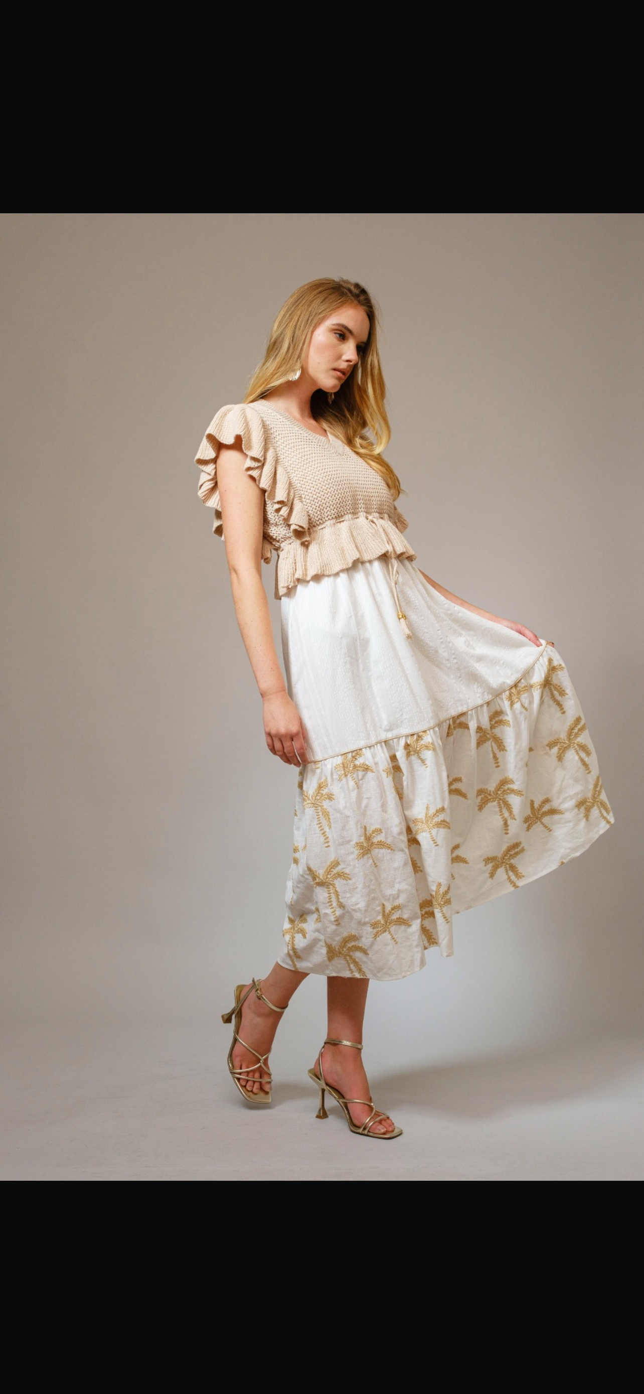 Vestido palma dorada