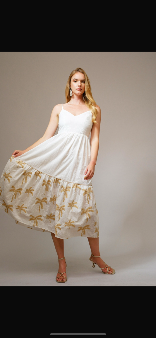 Vestido palma dorada