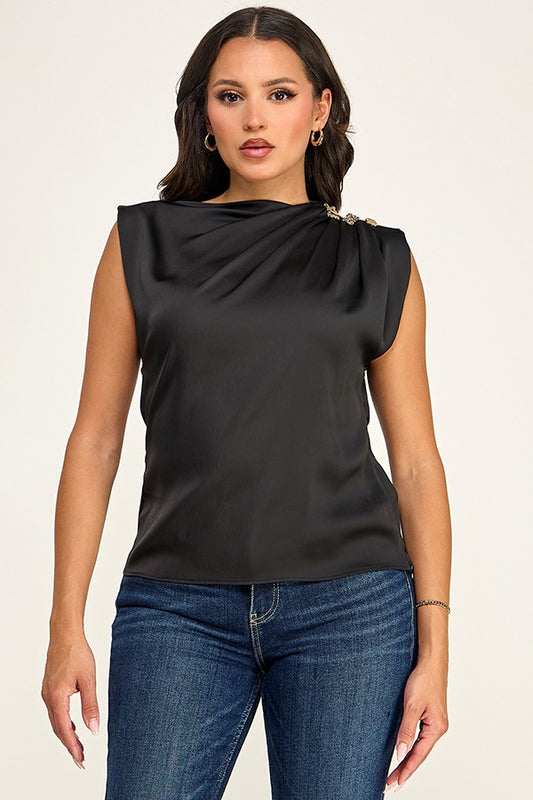 TOP GOLD BUTTON SHOULDER TRIM