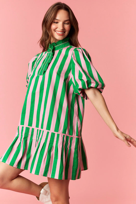 Vestido Mujer Verde Fuschia