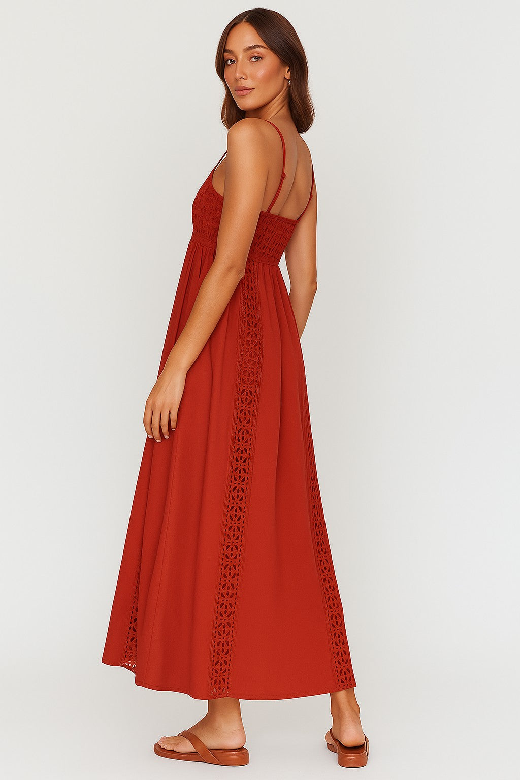 Crochet Accent Maxi Dress