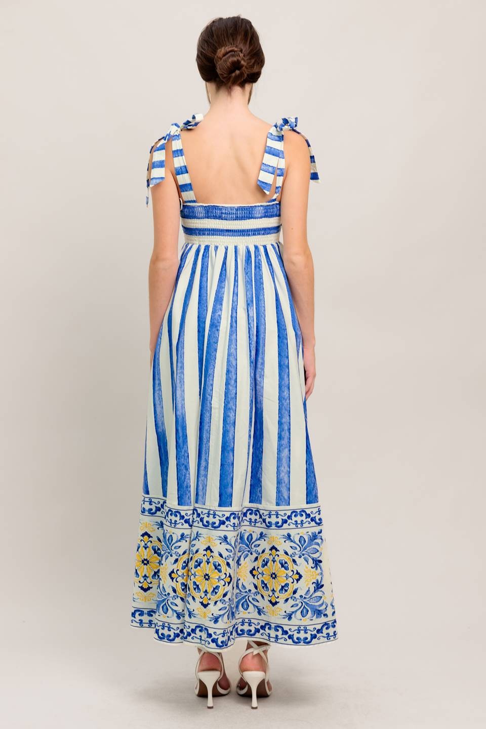 A Printed Woven Midi Dress