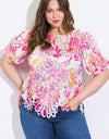 Blusa tejida en encaje Estampado Plus